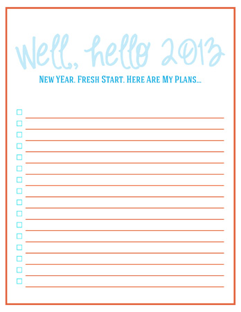 New Years Resolution Checklist